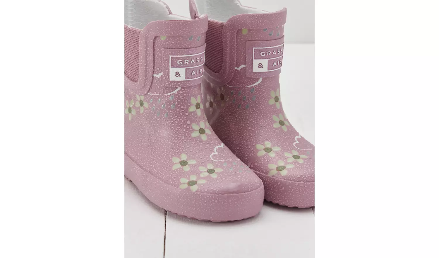 GRASS & AIR Short Flower Welly Boot Pink Bloom 13 Infant