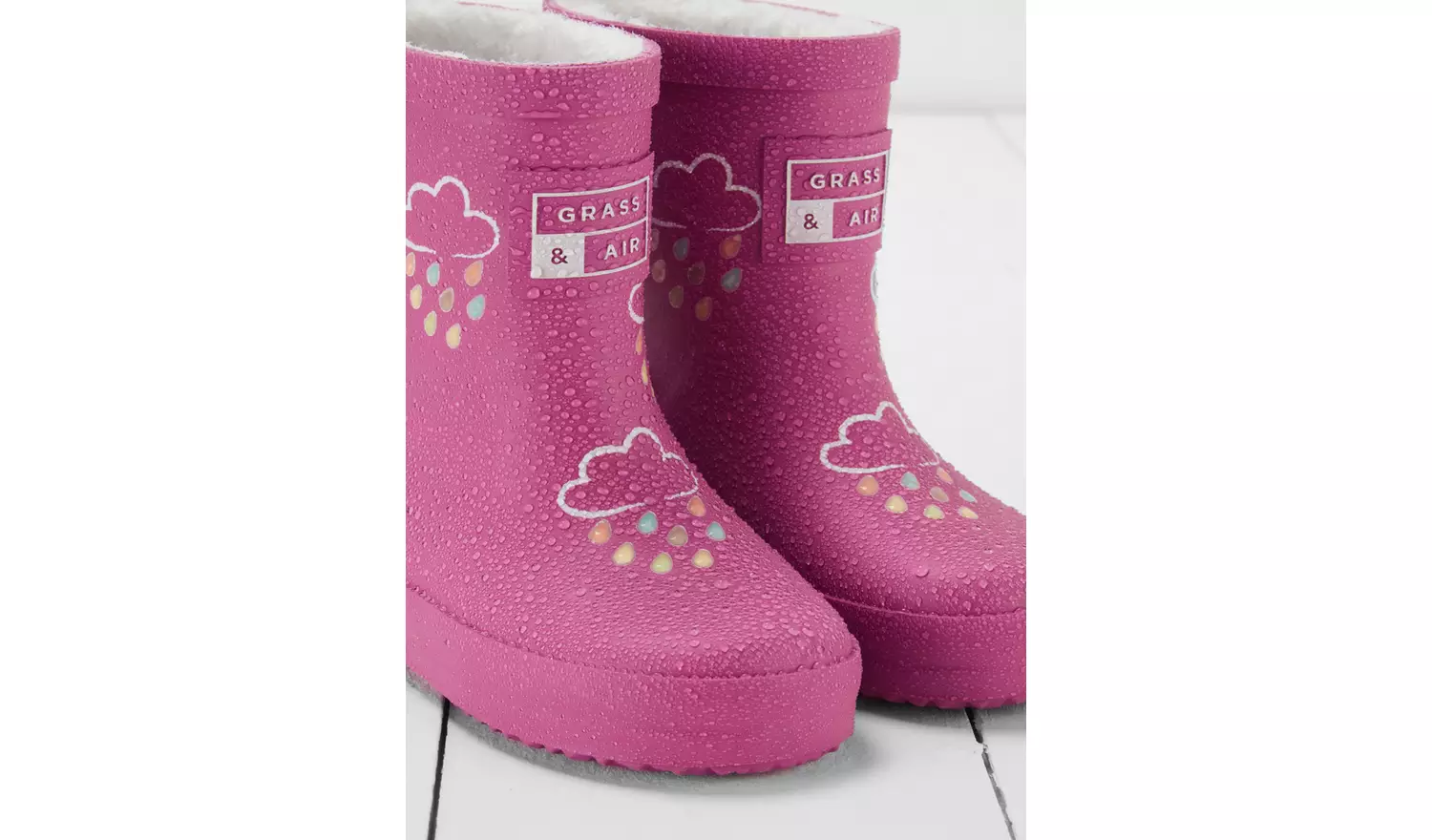 GRASS & AIR Orchid Pink Colour Changing Kids Winter Wellies 3 Infant