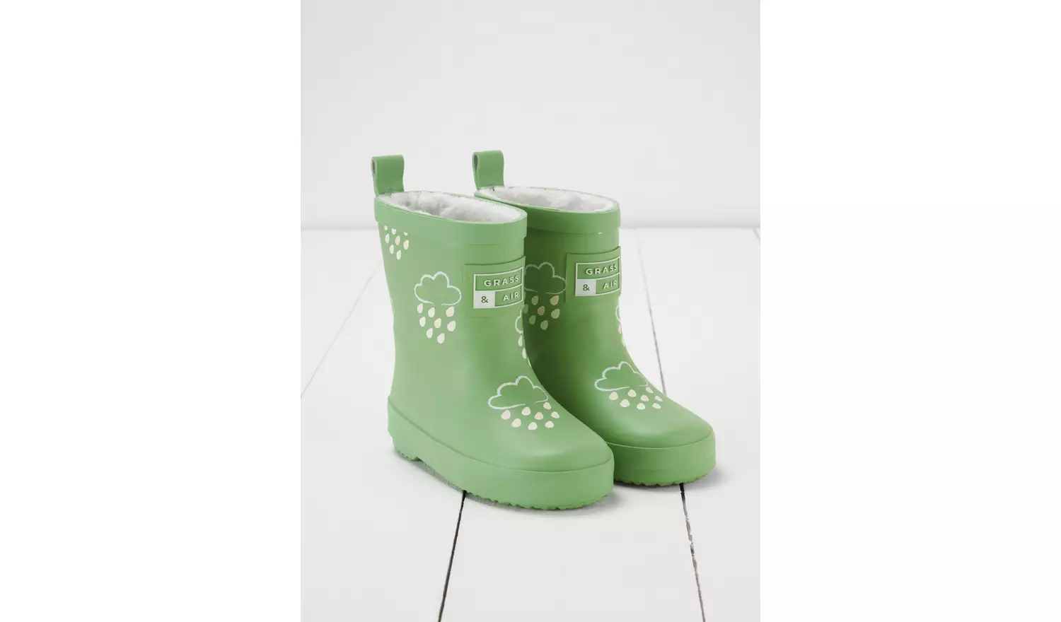 GRASS & AIR Olive Green Colour Changing Kids Winter Wellies 6 Infant