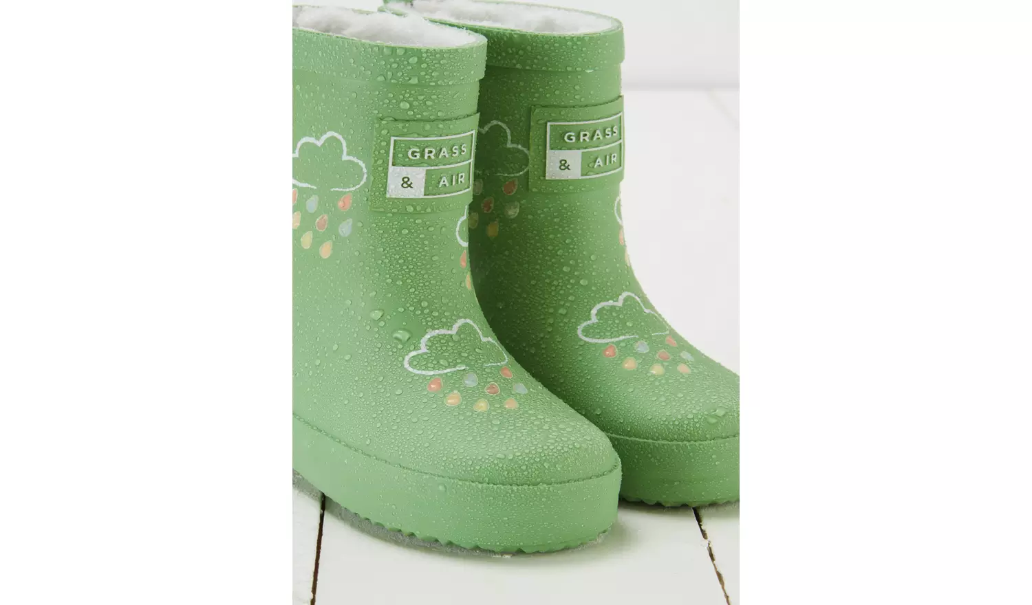 GRASS & AIR Olive Green Colour Changing Kids Winter Wellies 11 Infant