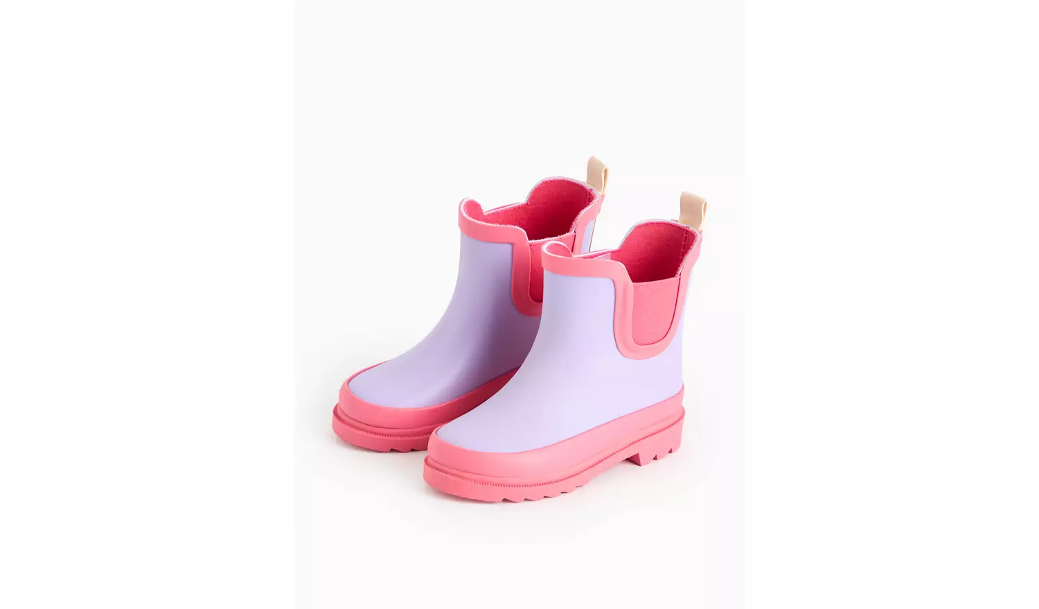 Lilac Colour Block Rubber Wellies 8 Infant