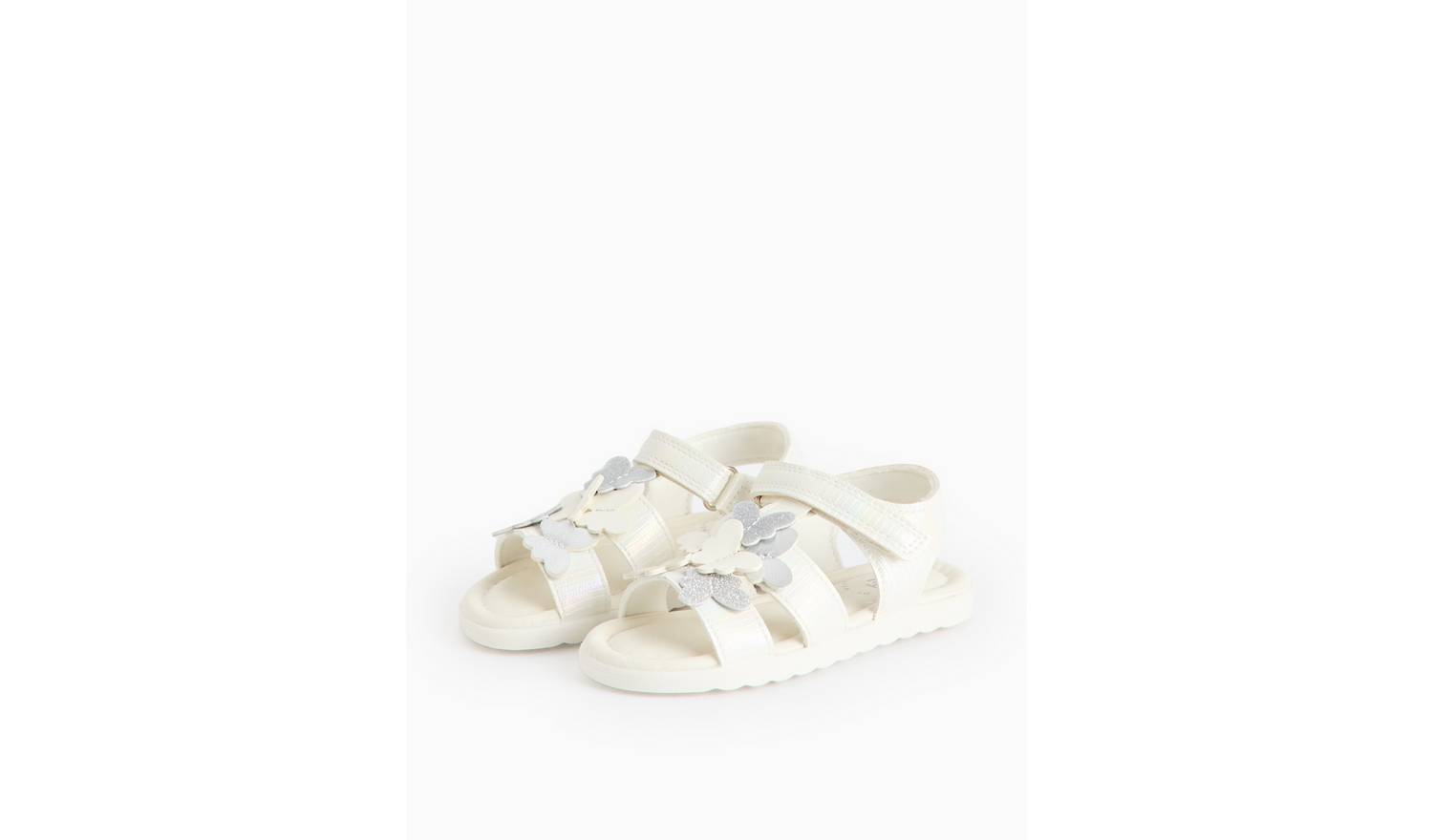 White Faux Leather Butterfly Sandals4 Infant