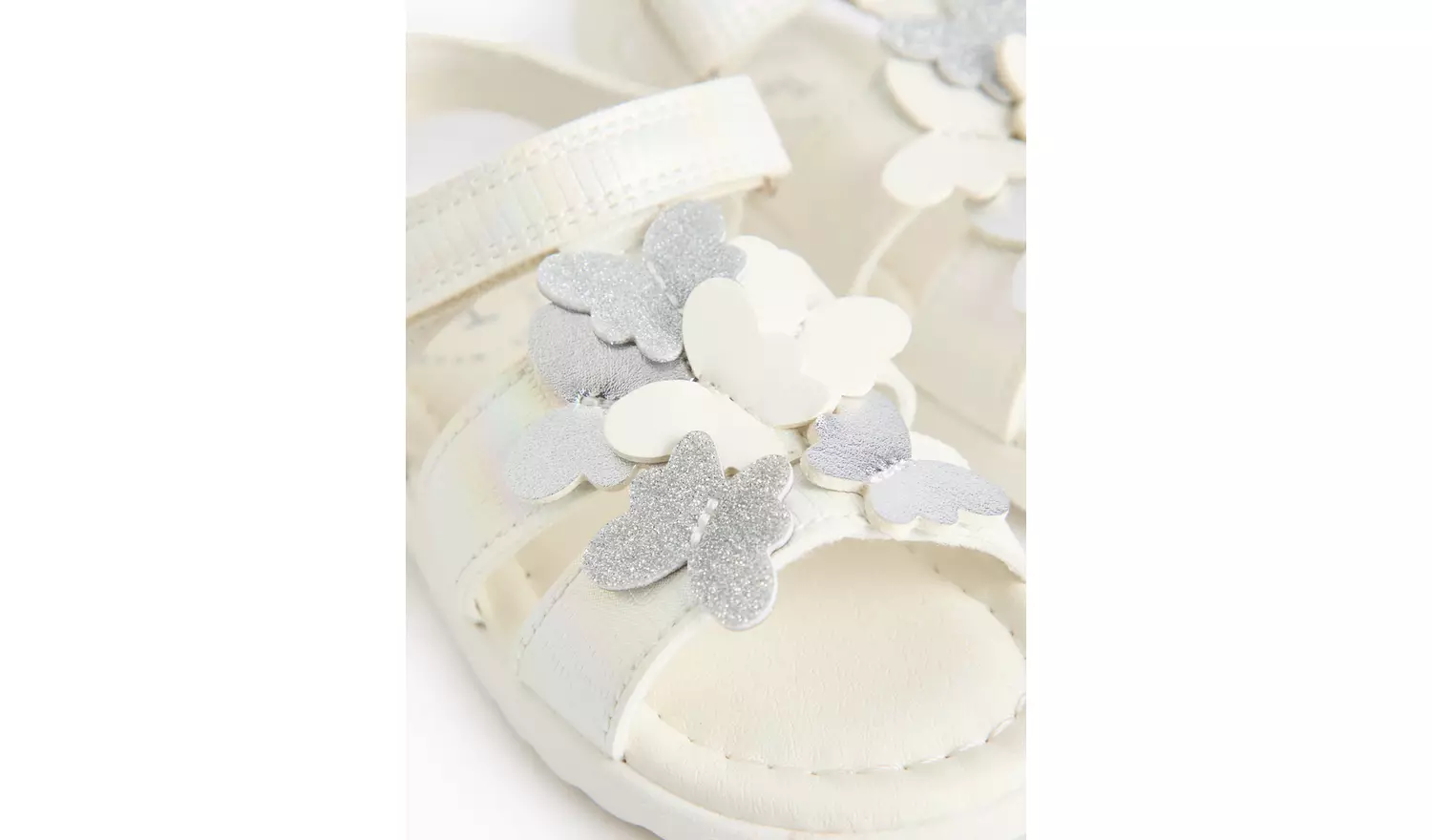 White Faux Leather Butterfly Sandals5 Infant