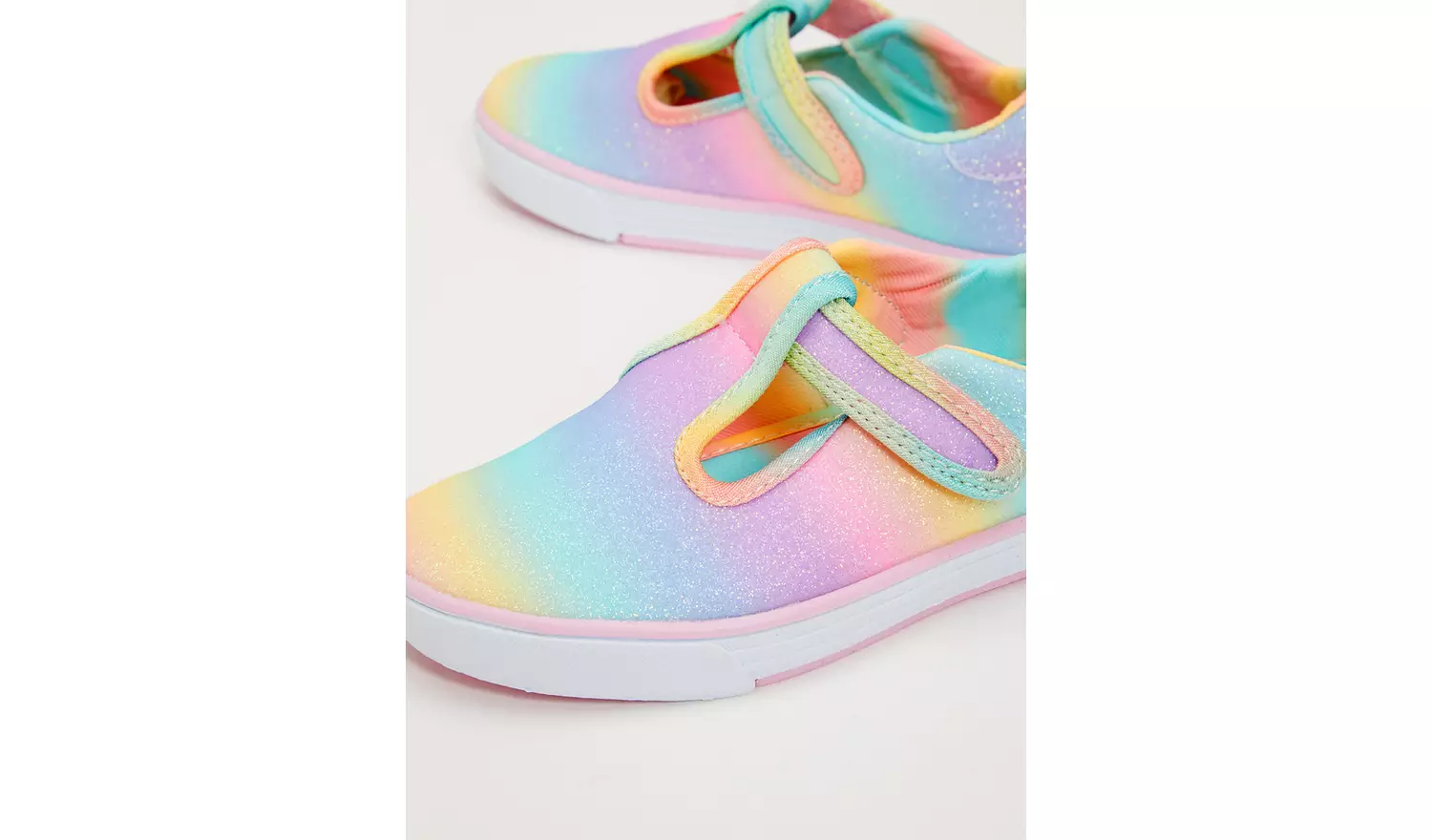 Rainbow Glitter Canvas Mary Jane - 12 Infant