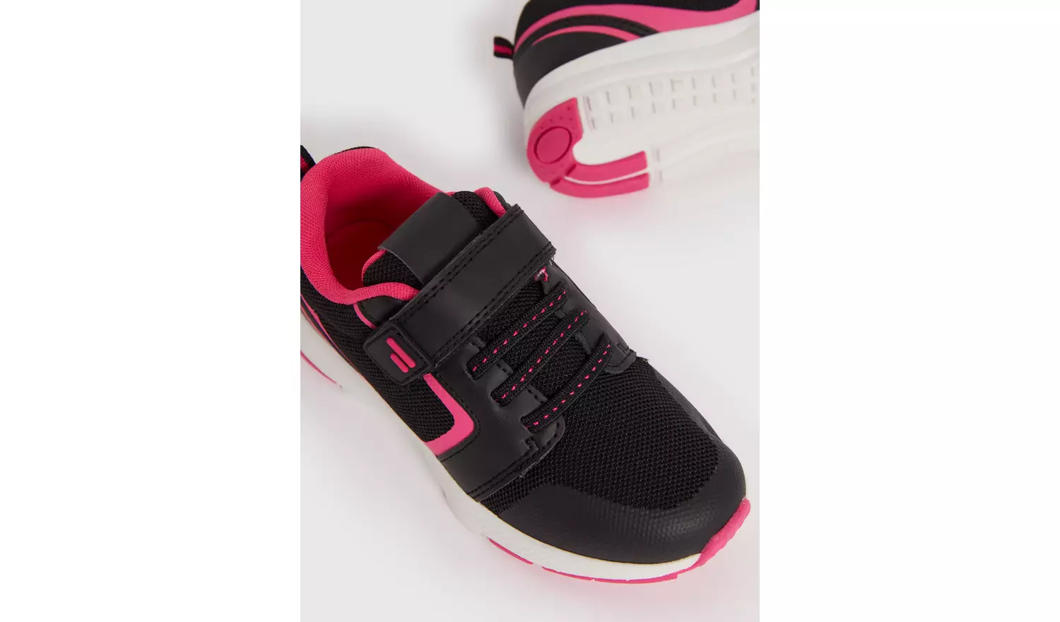 Black & Pink Knitted Trainers - 1