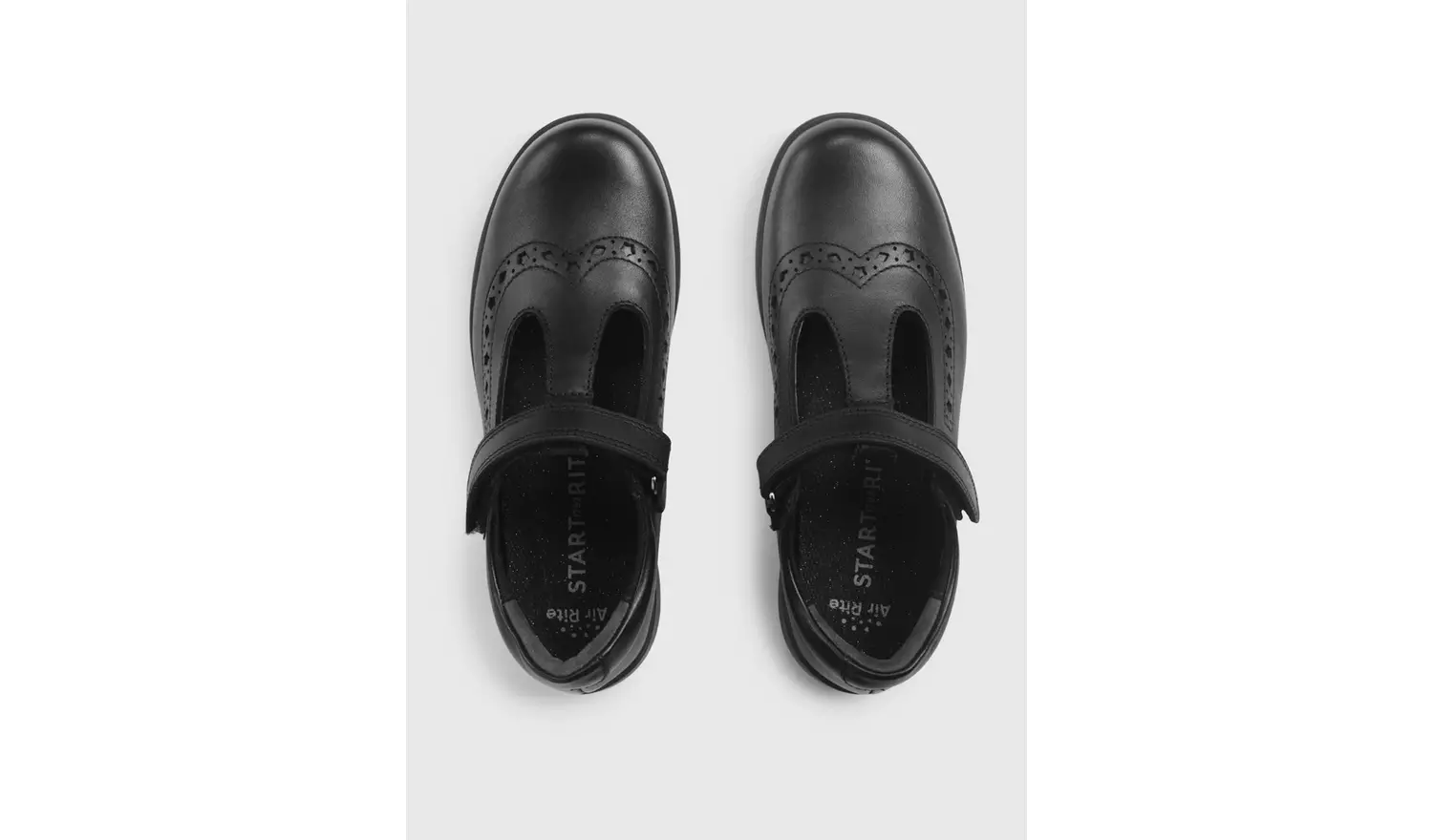 START-RITE Hope Black Leather T Bar School Shoes 2