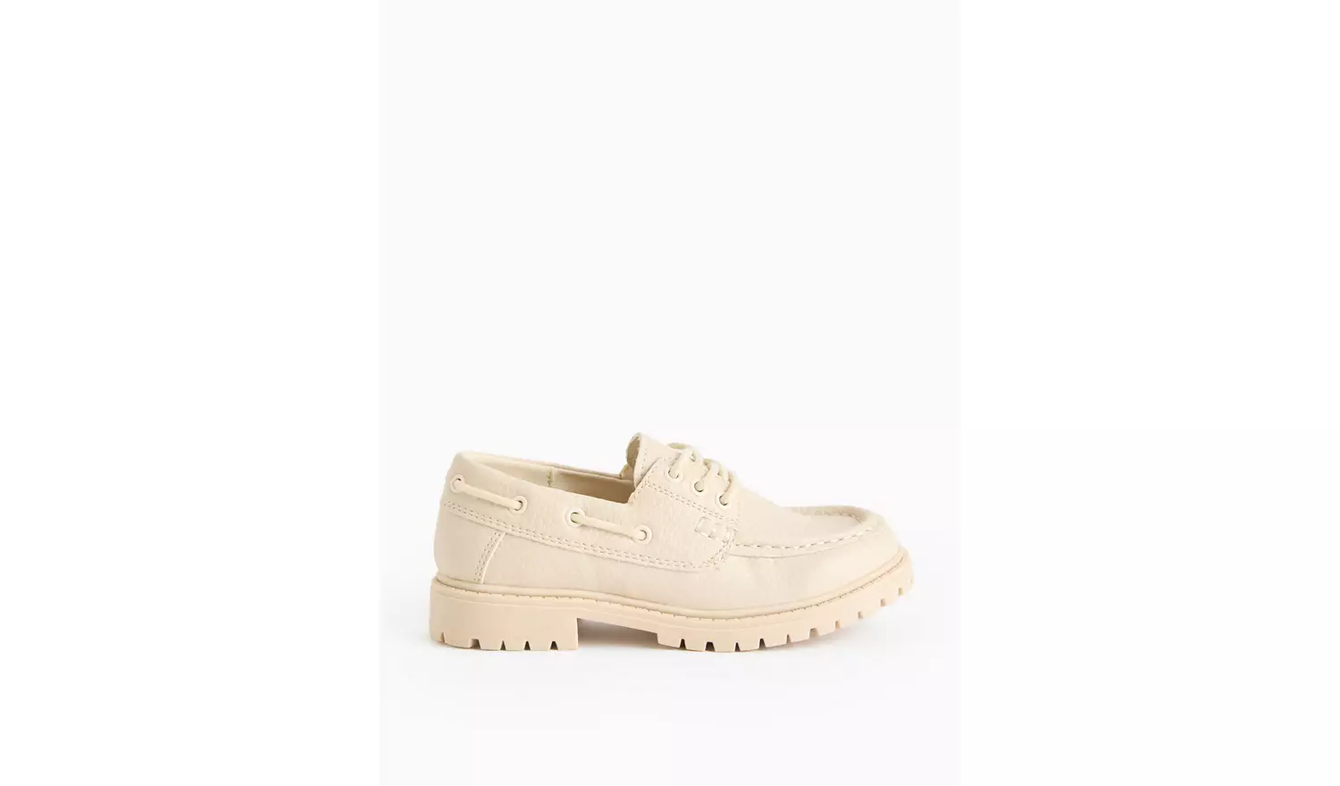 Beige Seam Detail Boat Shoes1