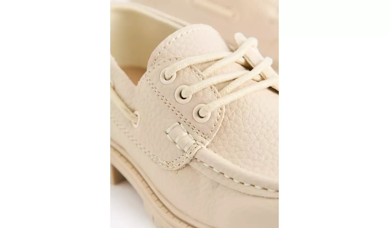 Beige Seam Detail Boat Shoes13 Infant