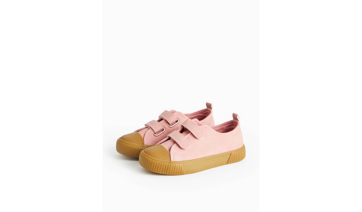 Pink Faux Leather Twin Strap Trainers 13 Infant
