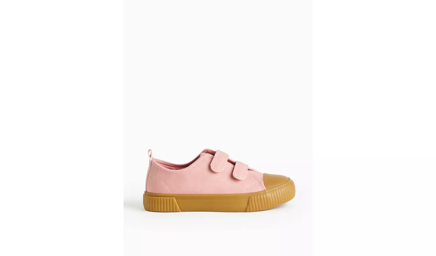 Pink Faux Leather Twin Strap Trainers 6 Infant