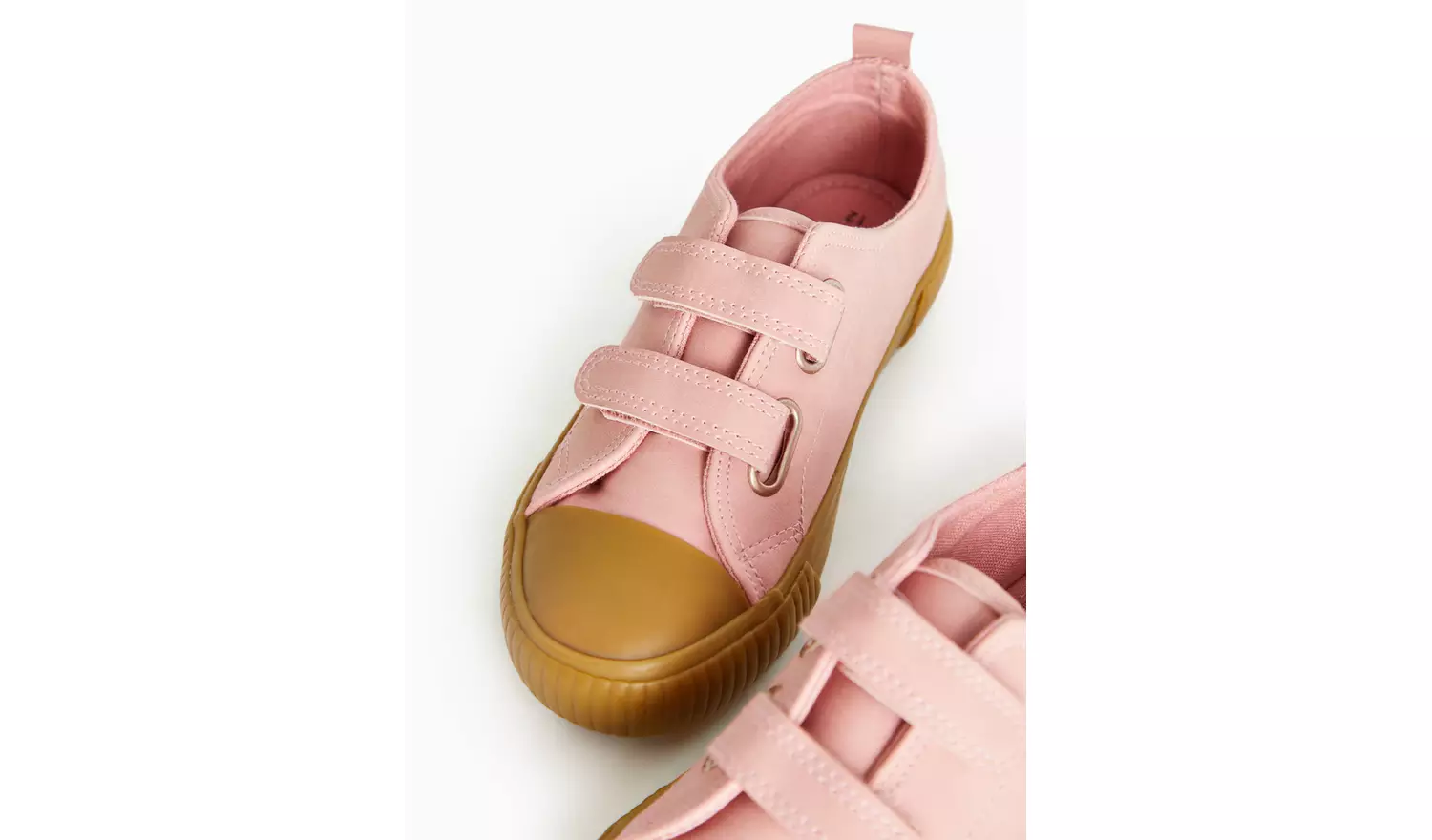 Pink Faux Leather Twin Strap Trainers 11 Infant