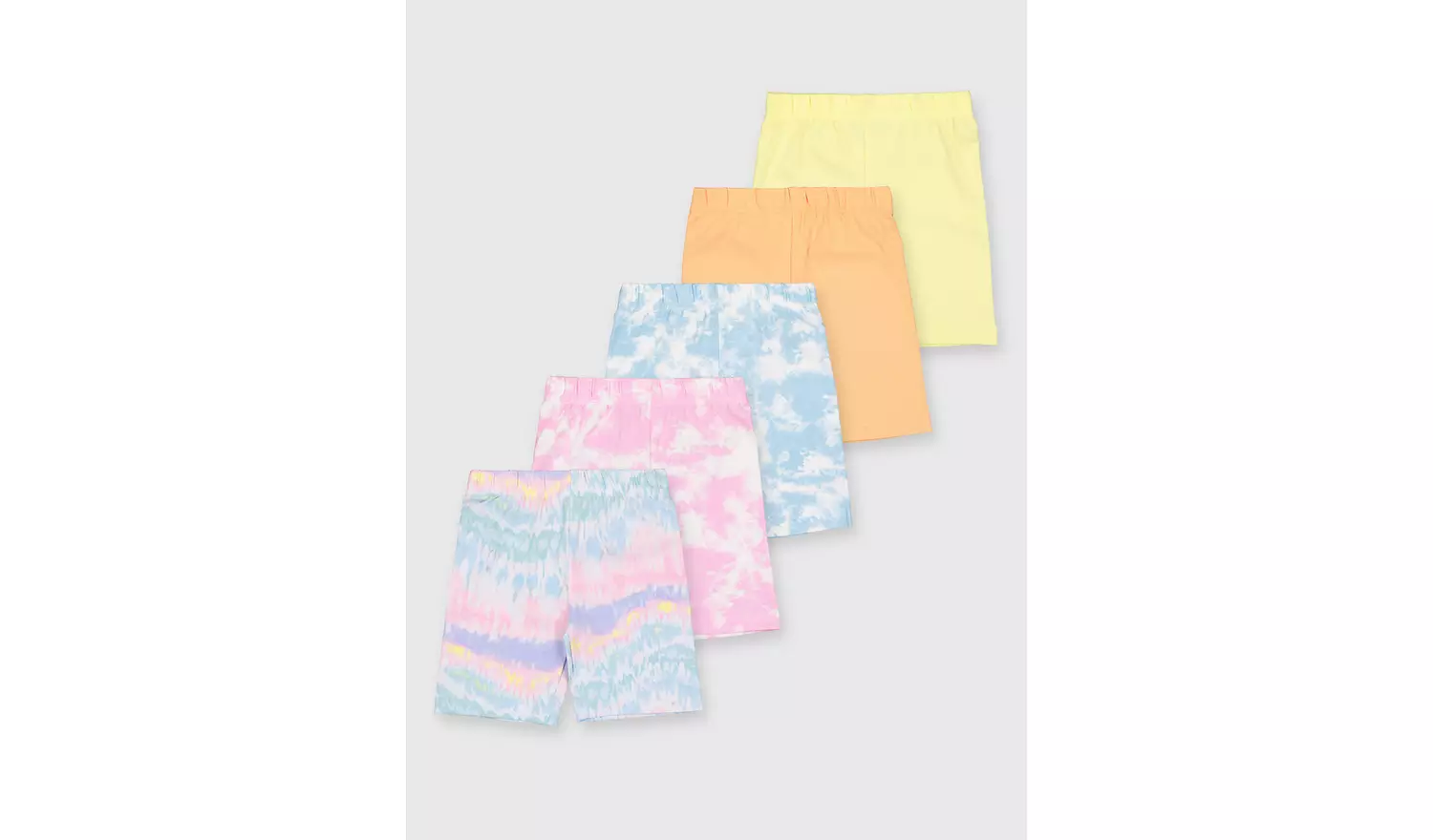 Pastel Tie Dye Cycle Shorts 5 Pack - 13 years