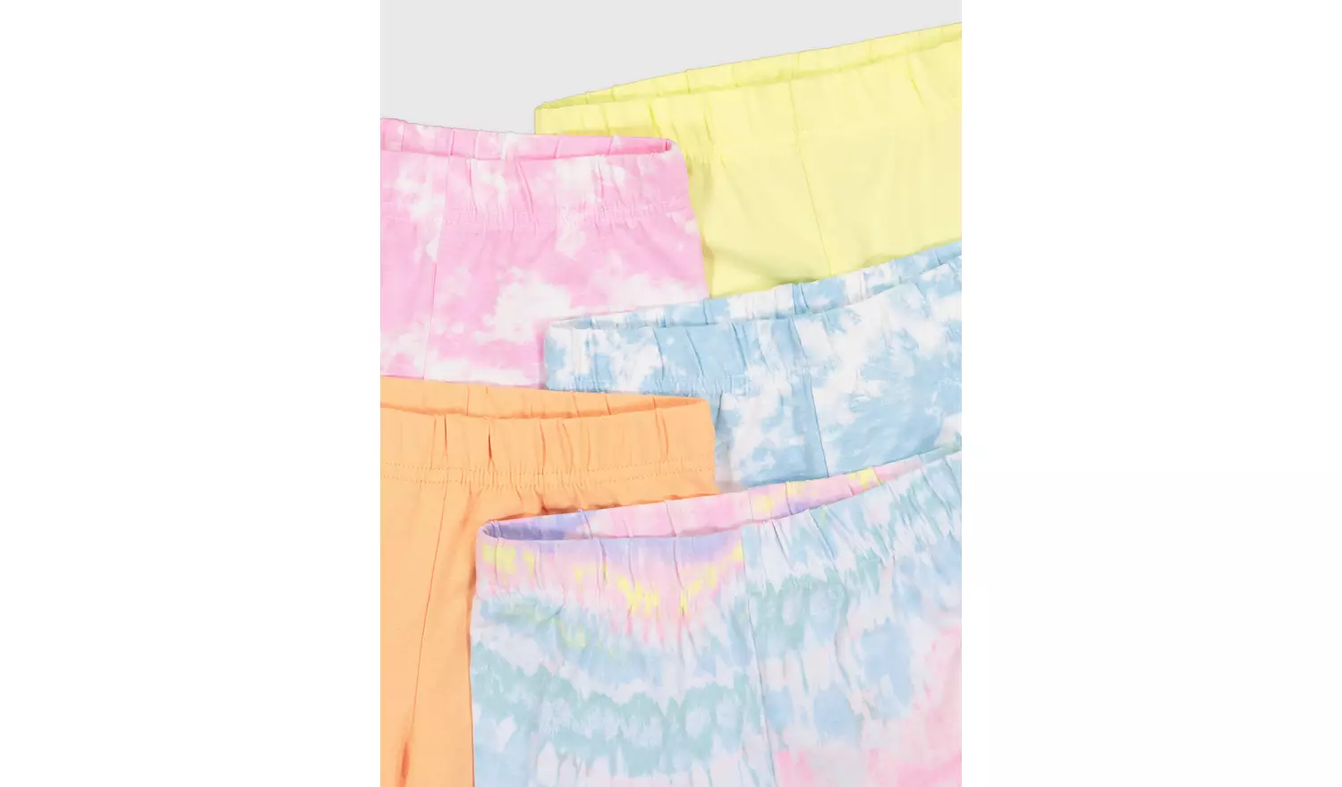 Pastel Tie Dye Cycle Shorts 5 Pack - 13 years