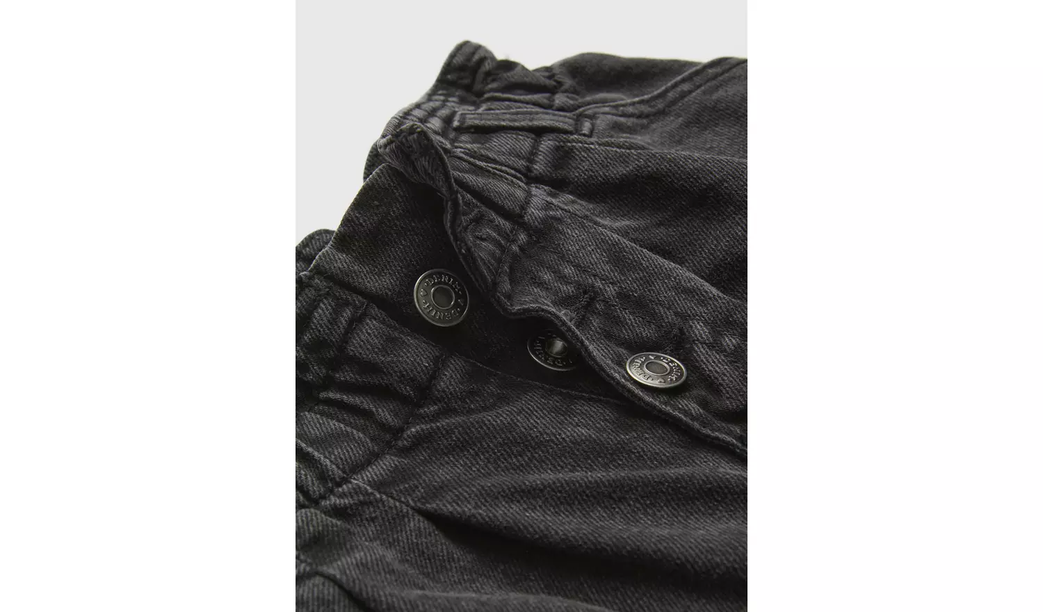 Black Denim Paperbag Mom Shorts - 7 years