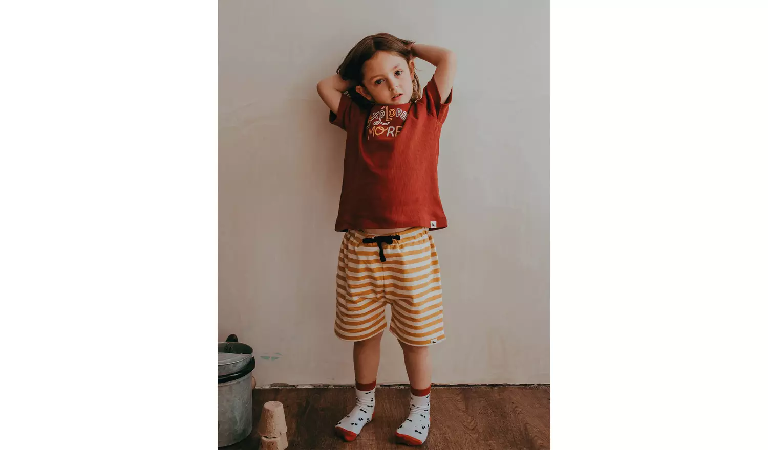 TURTLEDOVE LONDON Mustard Stripe Shorts 4-5 Years