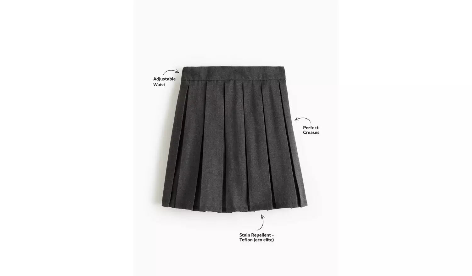 2 Pack Grey Permanent Pleat Skirts 7 years