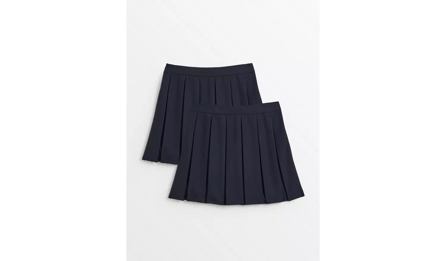 2 Pack Navy Permanent Pleat Skirts 12 years