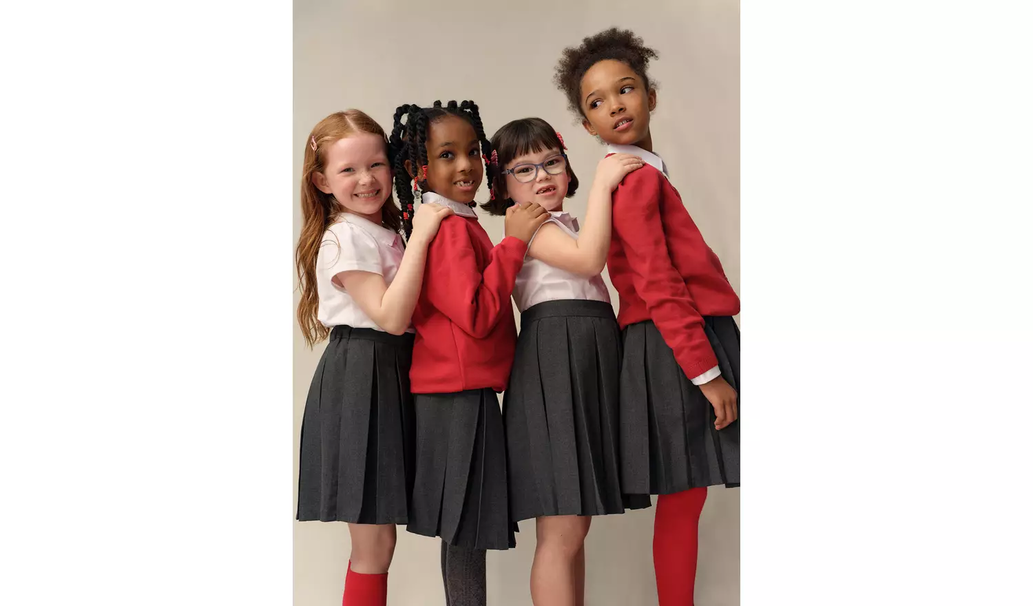 4 Pack Grey Pleated Skirts 6 years