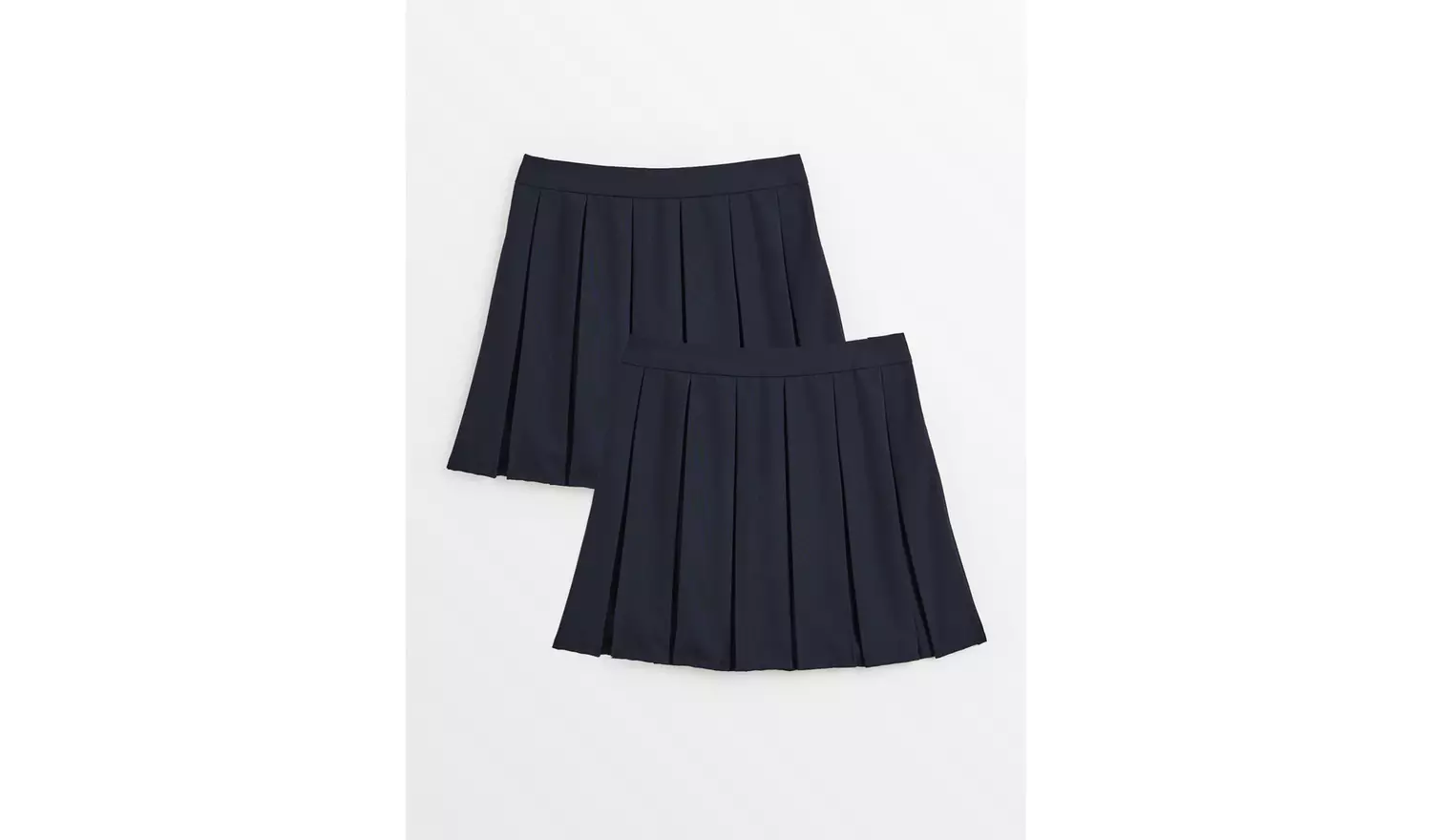 2 Pack Navy Permanent Pleat Skirts Generous Fit3 years