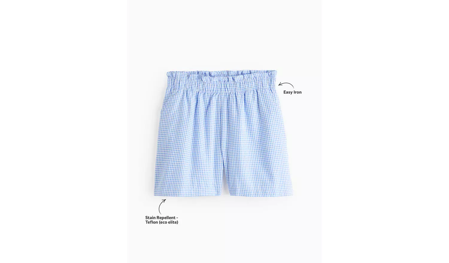 2 Pack Blue Gingham Shorts 9 years