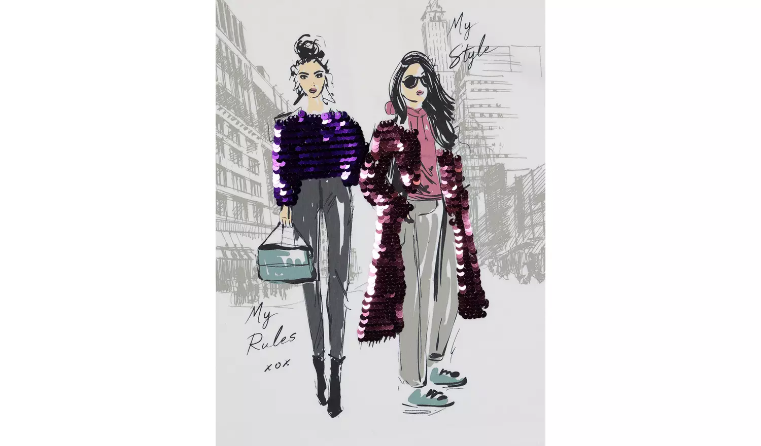 White Sequin Girls Boxy Top - 11 years