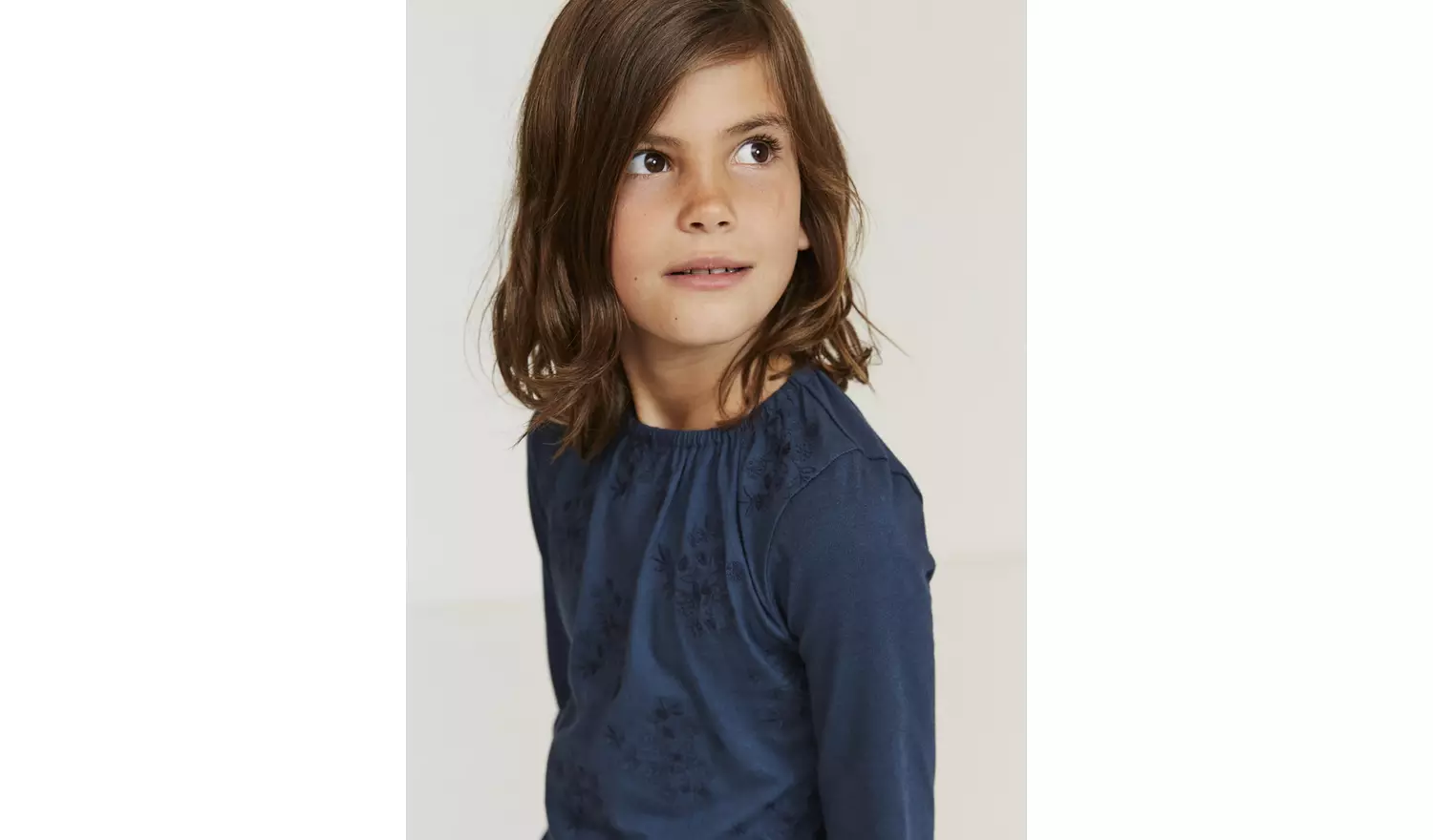 FATFACE Navy Embroidered Top - 4-5 years