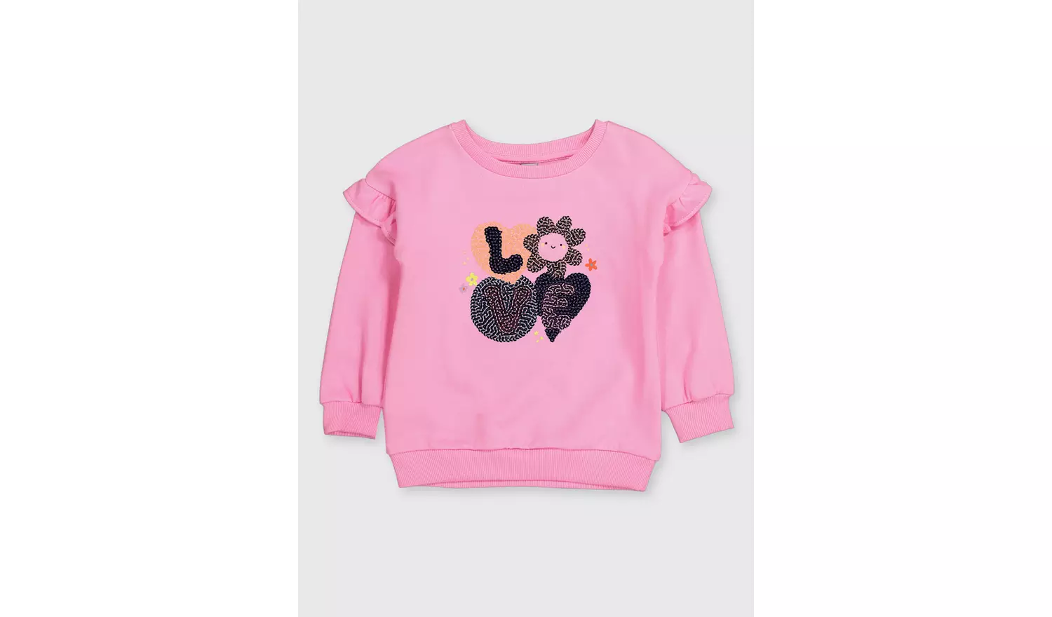 Pink Sequin Love Sweatshirt - 1-1.5 years
