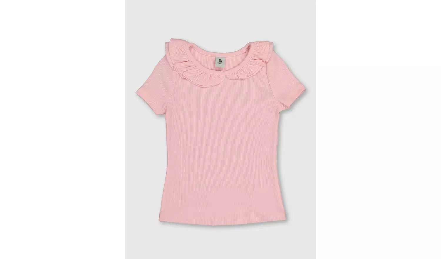 Pink Frill Collar Ribbed T-Shirt - 1-1.5 years