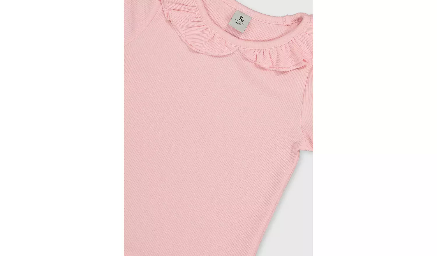 Pink Frill Collar Ribbed T-Shirt - 1-1.5 years