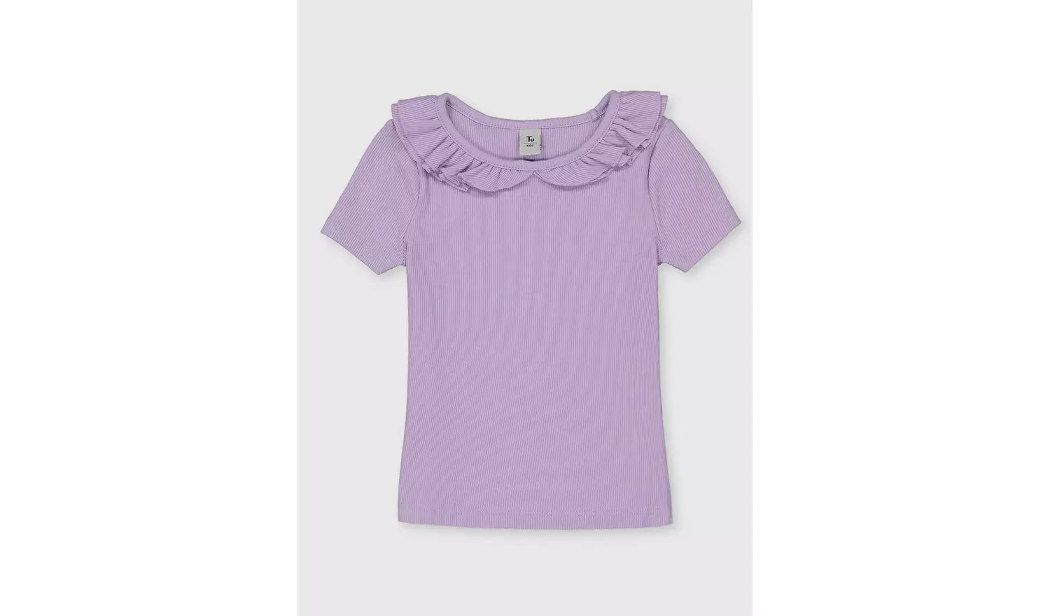 Lilac Frill Collar Ribbed T-Shirt - 1-1.5 years