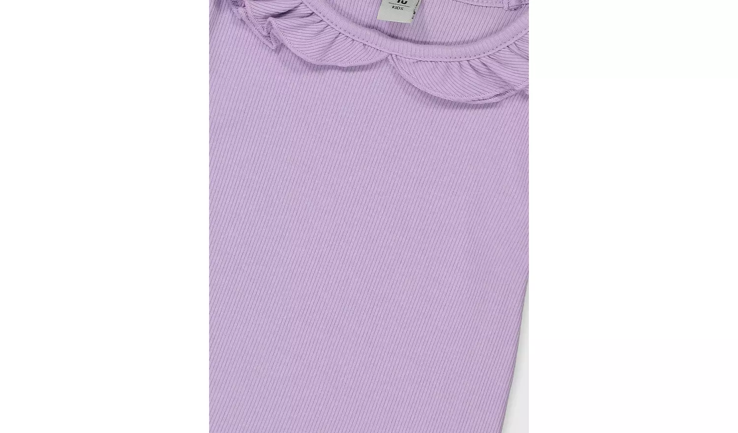 Lilac Frill Collar Ribbed T-Shirt - 1-1.5 years