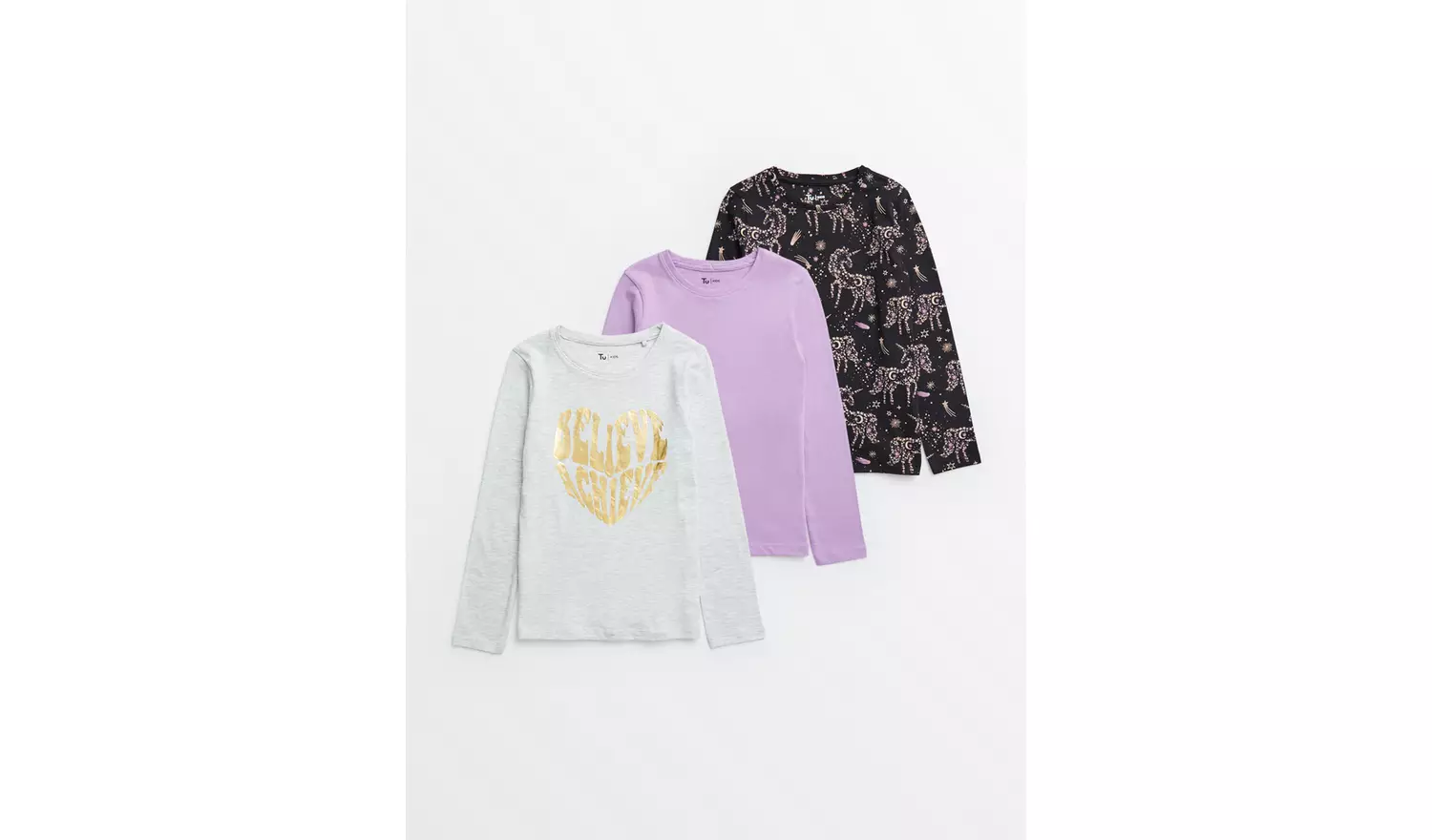 Pink, Grey & Black Lunar T-Shirts 3 Pack 6 years