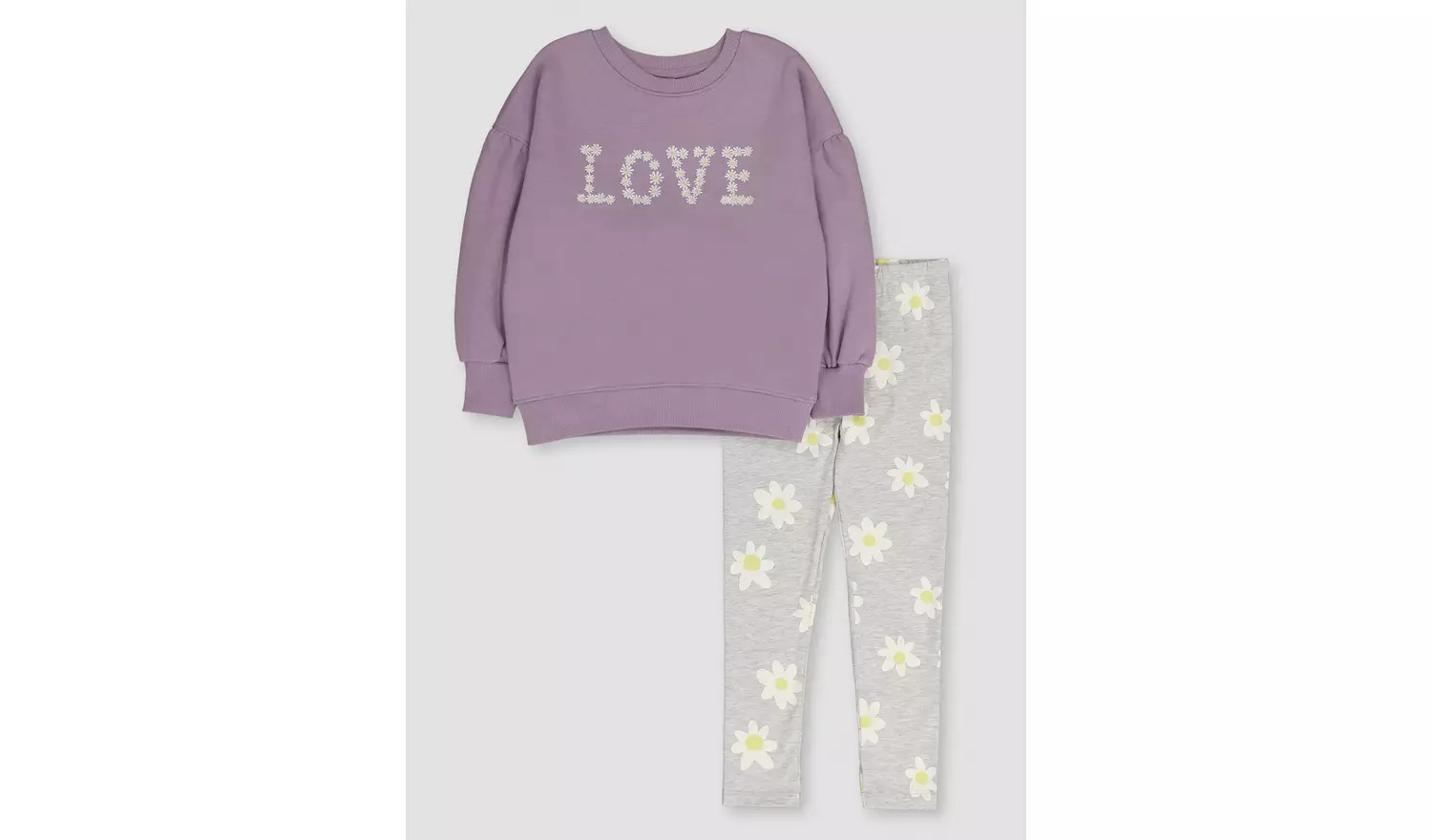 Pink Sweatshirt & Grey Leggings - 3 years