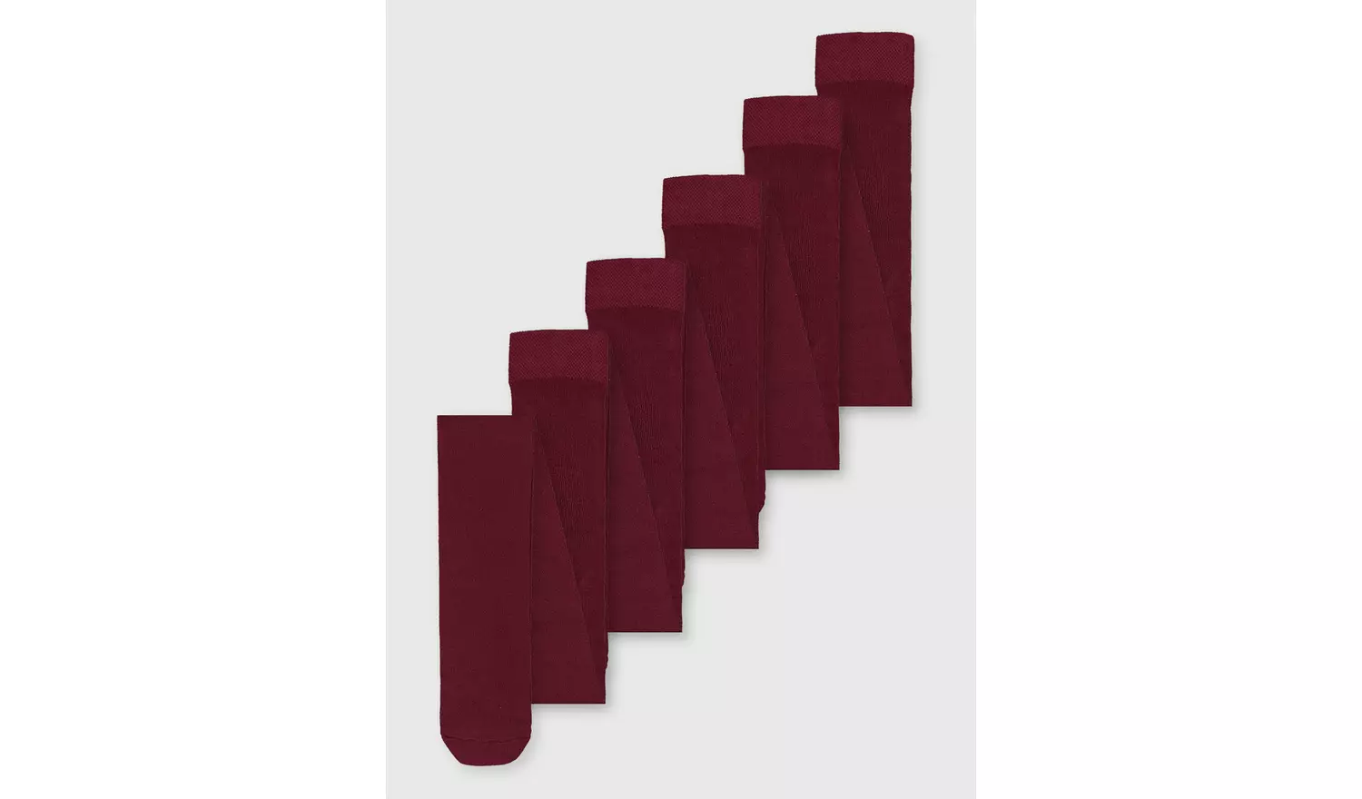 Maroon Cotton-Rich Tights 5 Pack - 11-12 years