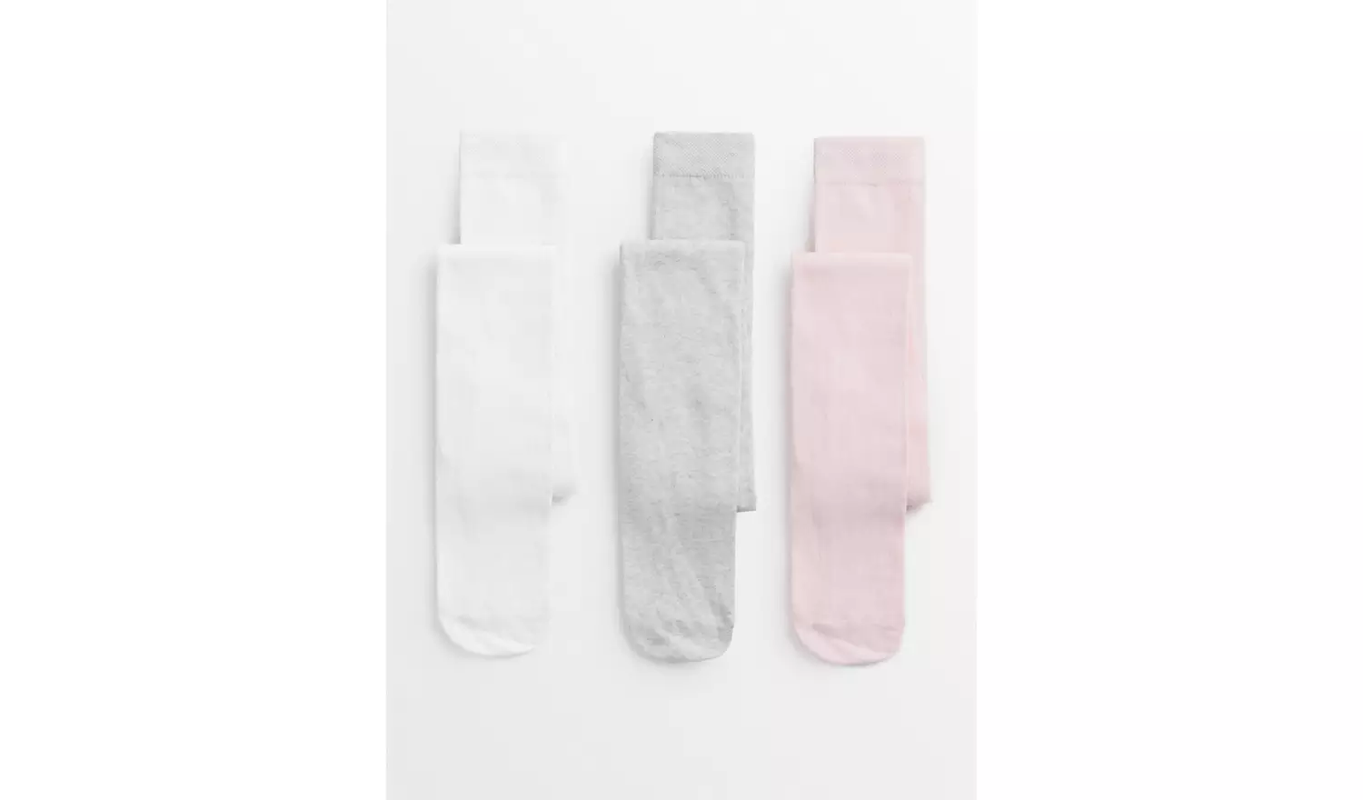 Pink, Grey & White Cotton Rich Tights 3 Pack 9-10 years