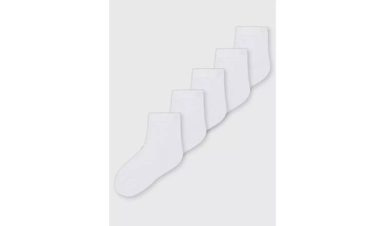 White Seamless Toe Ankle Socks 5 Pack - 6-8.5