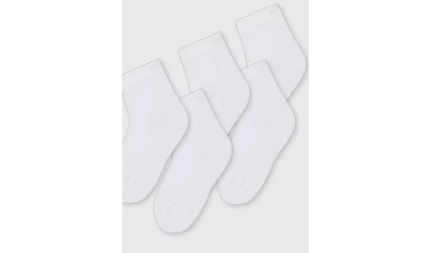 White Seamless Toe Ankle Socks 5 Pack - 6-8.5