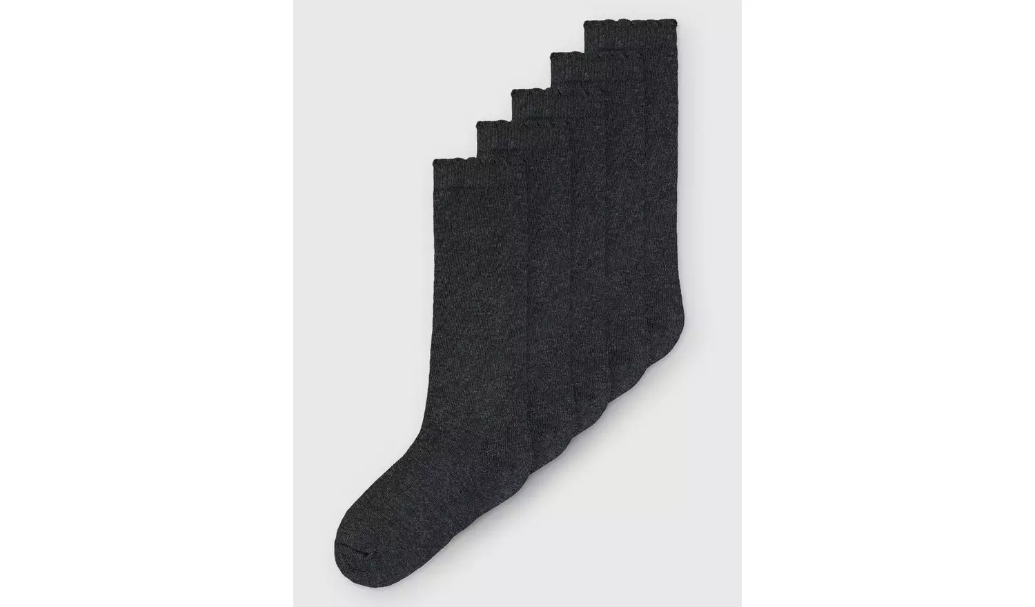 Charcoal Knee High Socks 5 Pack 6-8.5