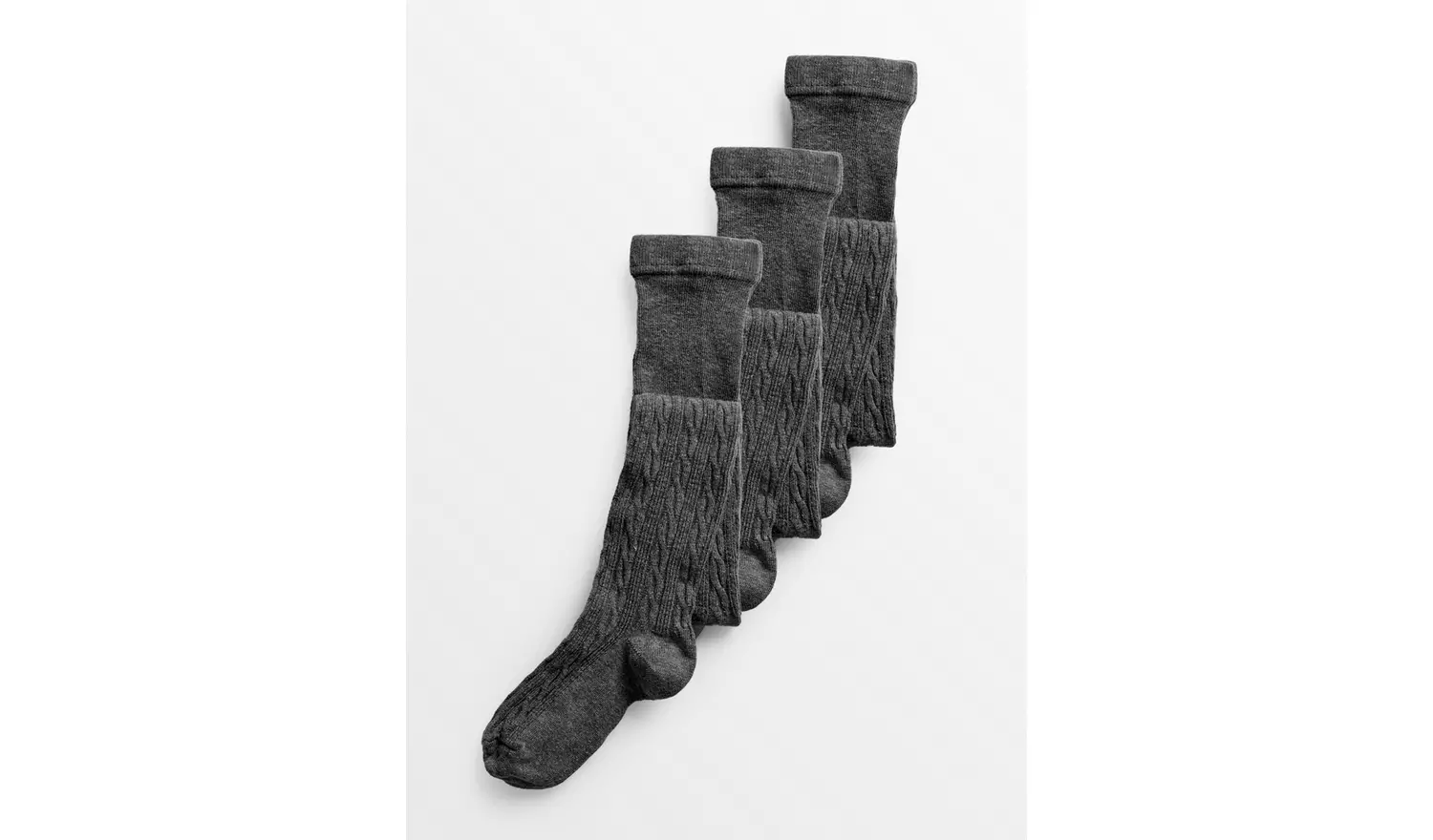 Grey Cable Knit Tights 3 Pack 2-3 years