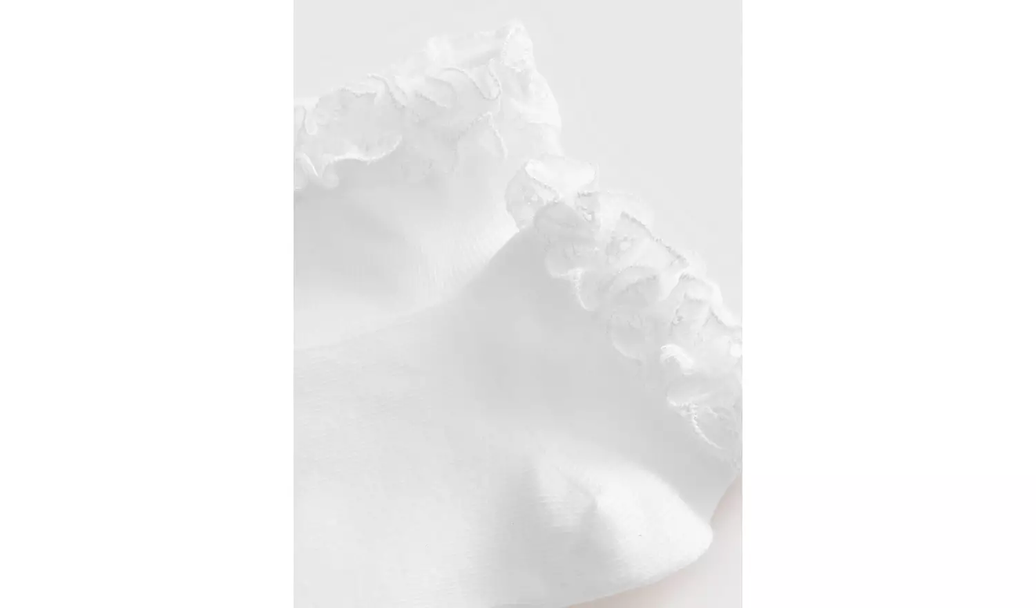 White Broderie Trim Socks 5 Pack 6-8.5