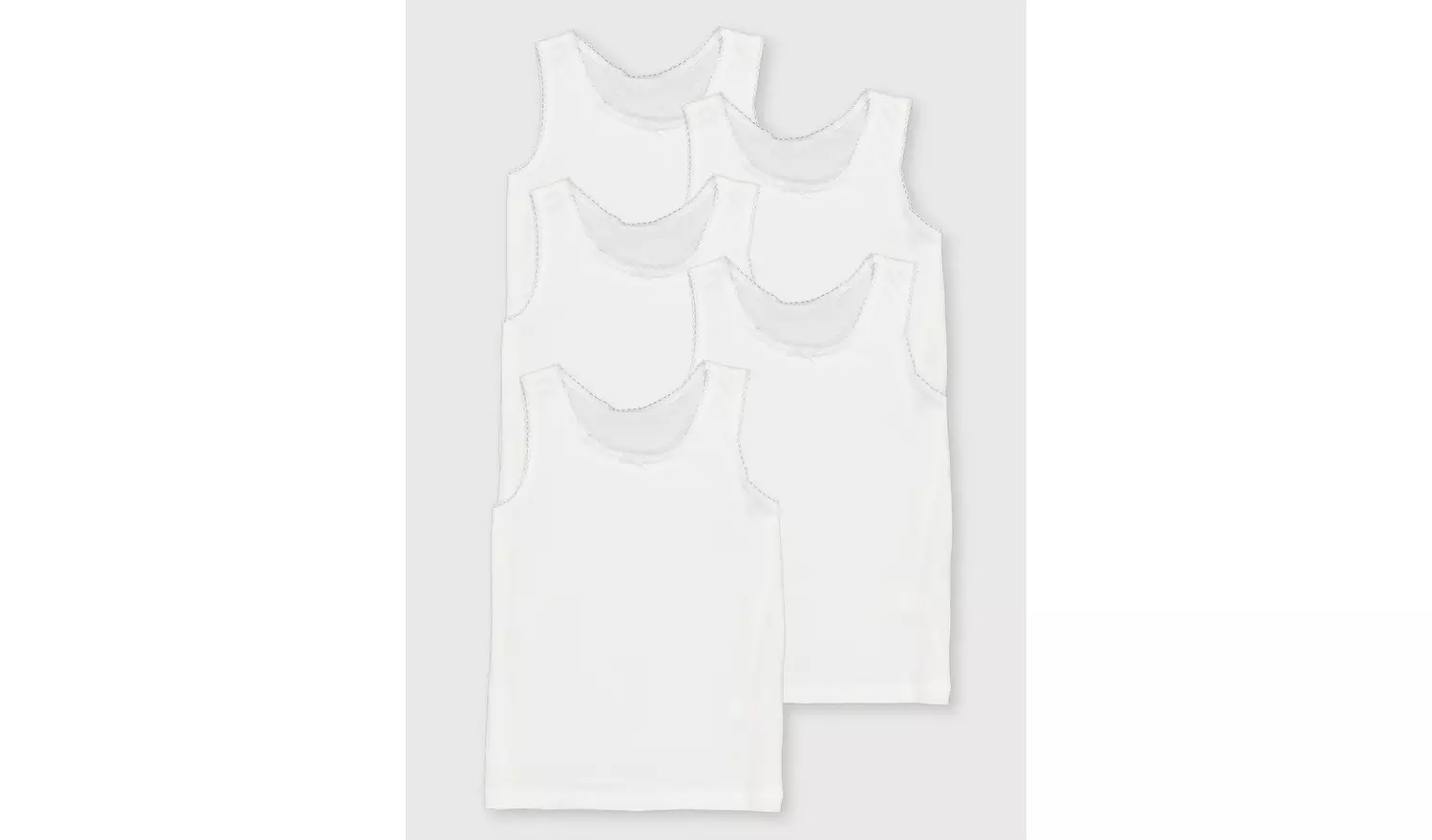 White Vests 5 Pack 2-3 years
