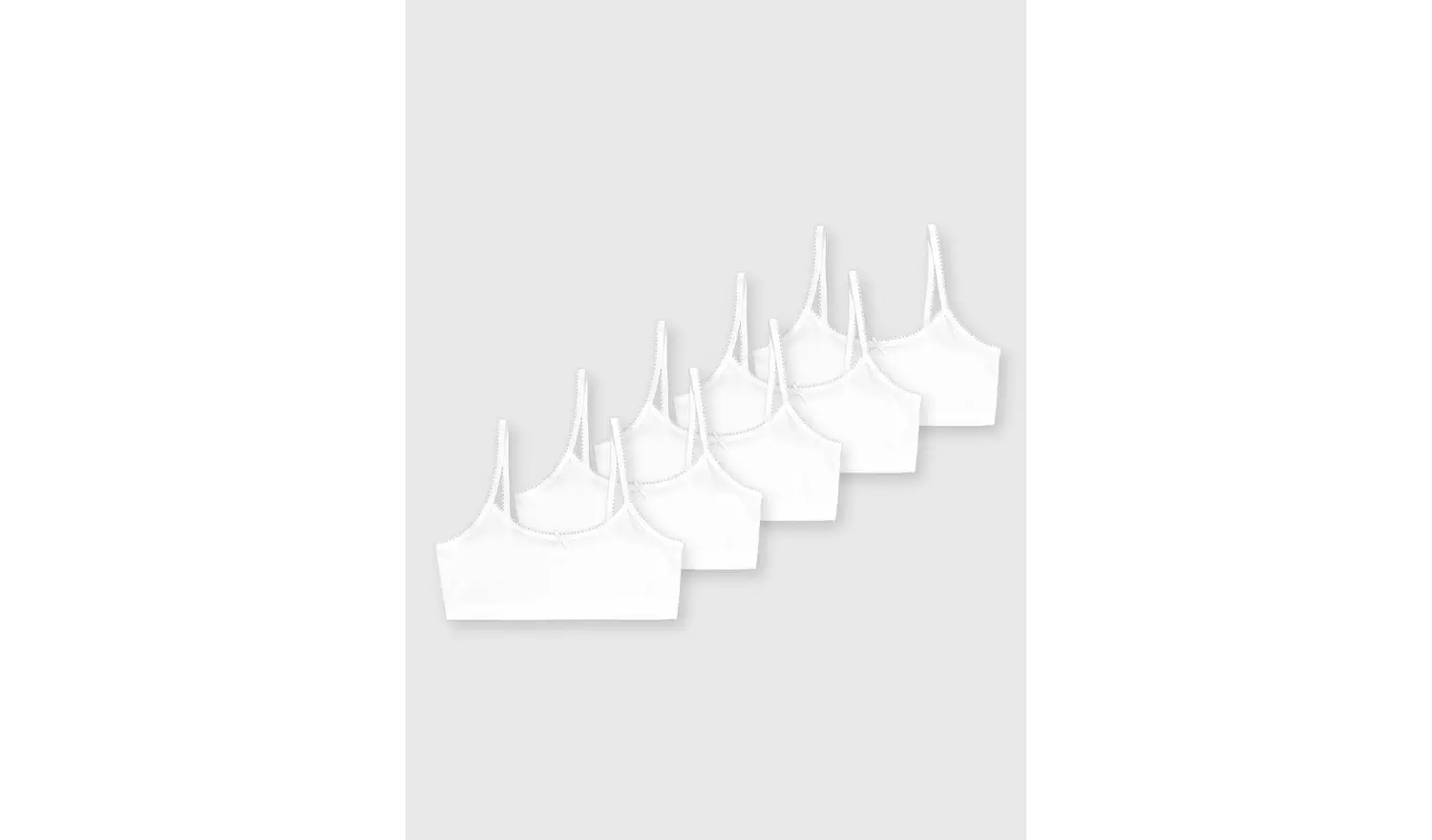 White Crop Tops 5 Pack 10-11 years