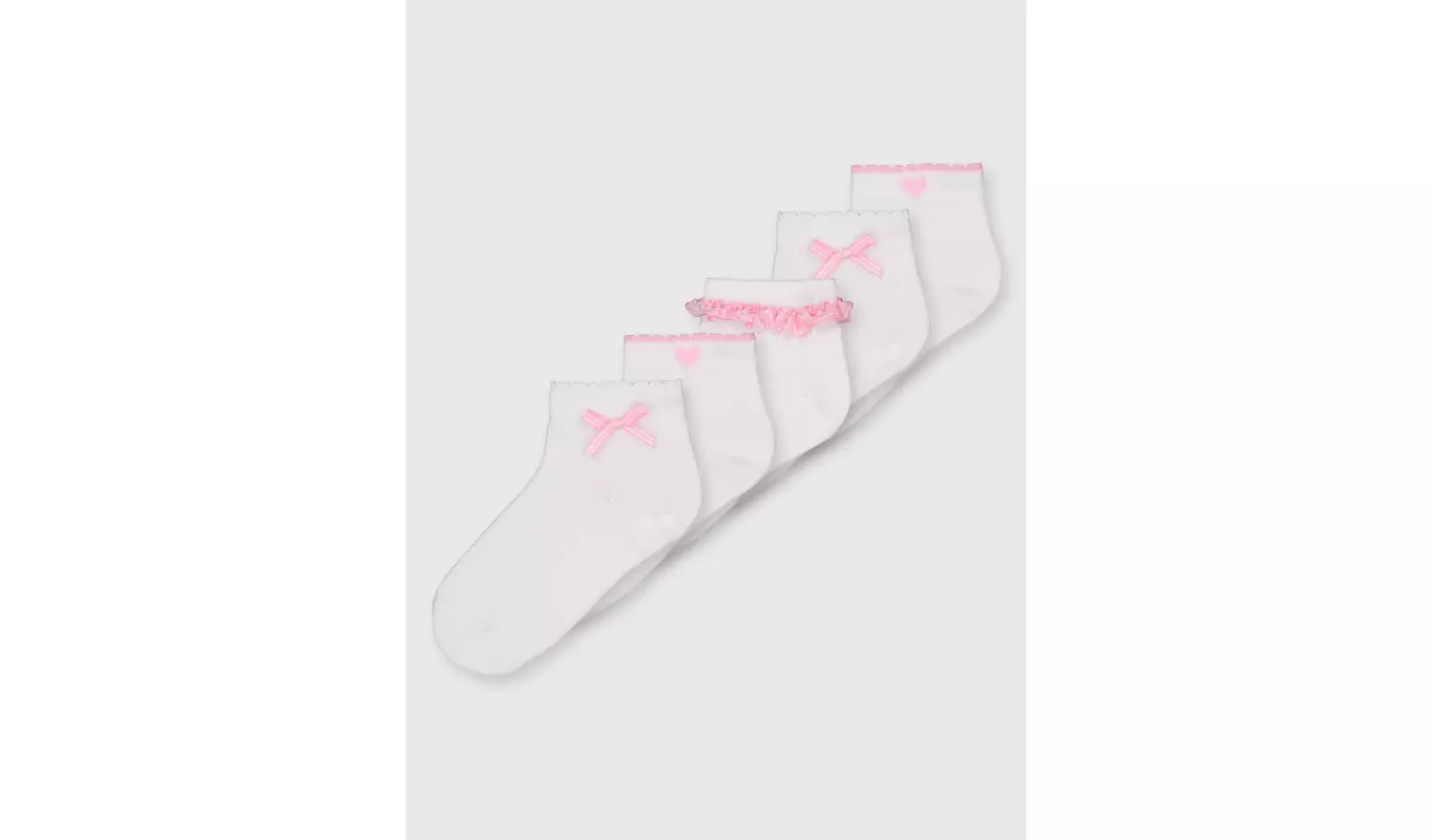 Pink Gingham Socks 5 Pack 4-5.5