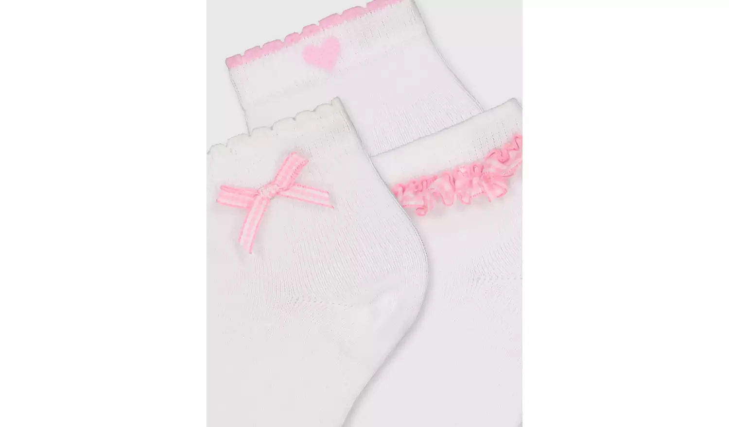 Pink Gingham Socks 5 Pack 4-5.5