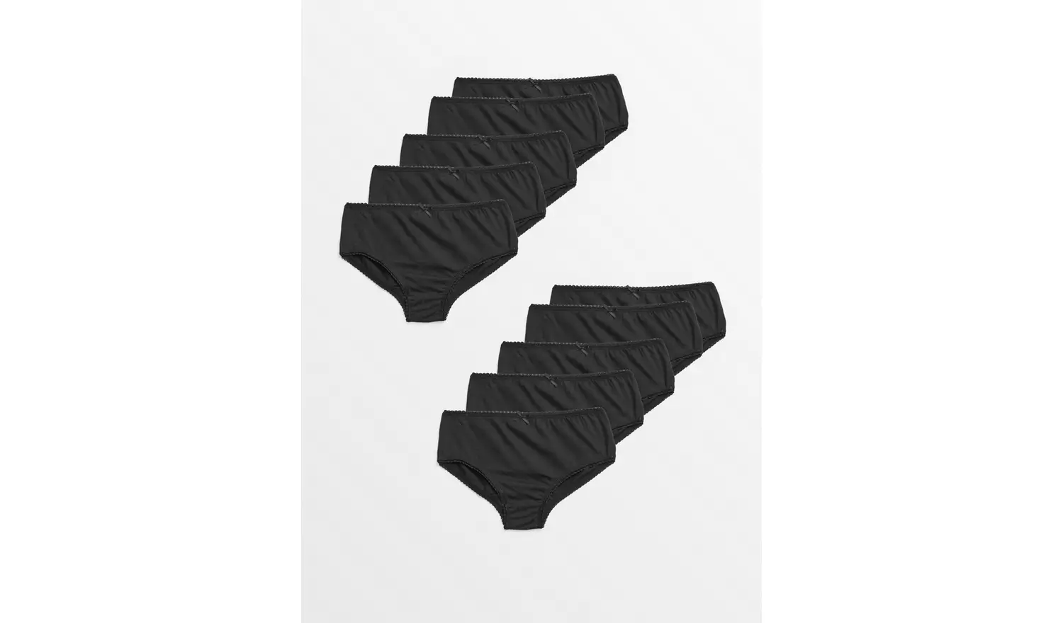 Plain Black Briefs 10 Pack 10-11 years