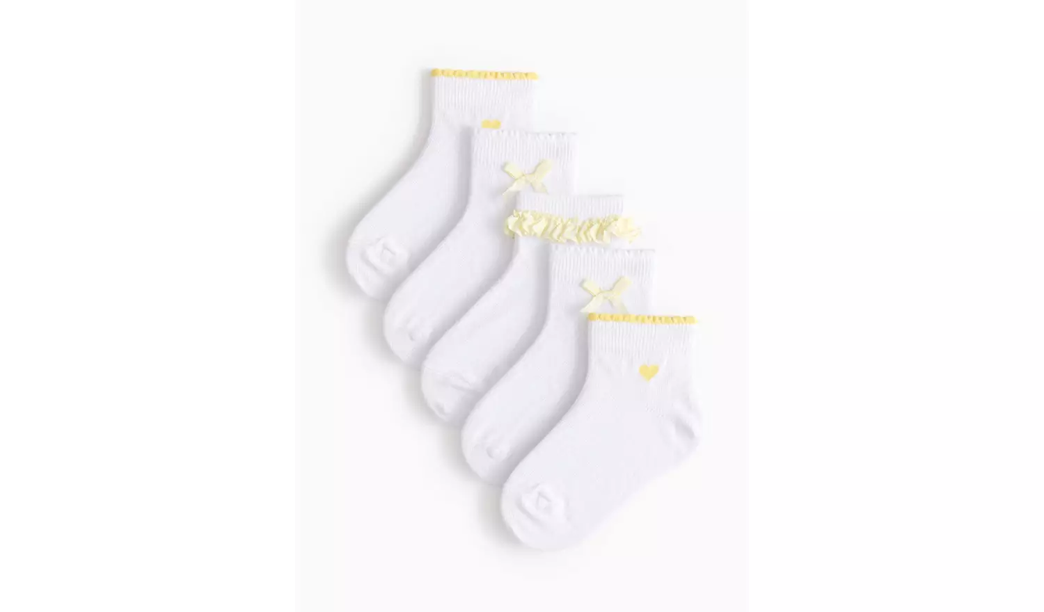 5 Pack Yellow Gingham Socks 9-12