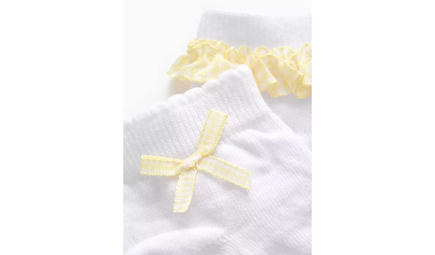 5 Pack Yellow Gingham Socks 6-8.5