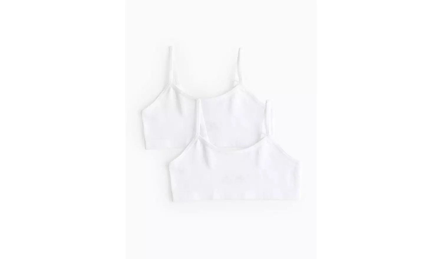 White Seamfree Ribbed Crop Top 2 Pack10-12 years