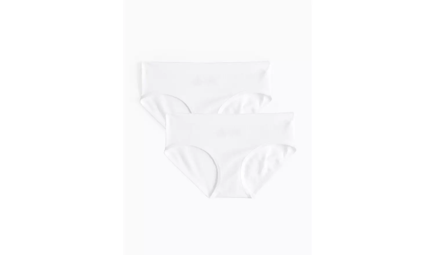 White Seamfree Ribbed Briefs 2 Pack 8-10 years