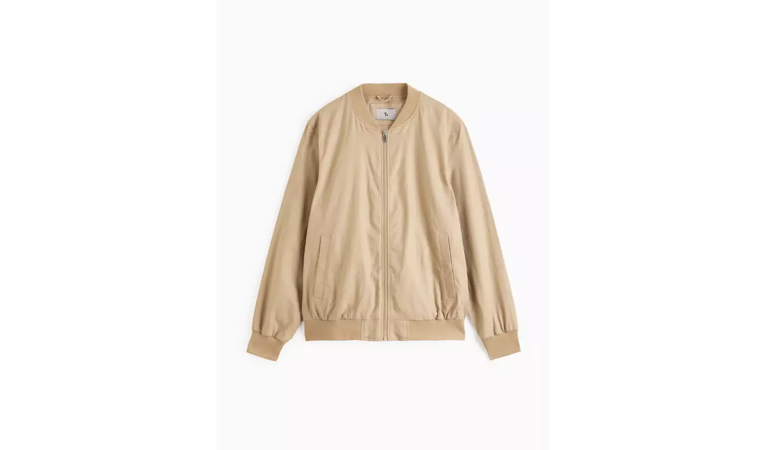 Brown Linen Bomber Jacket XL